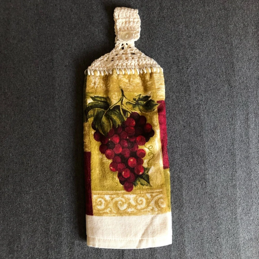Franco Mfg. Crocheted Kitchen Towel with Grape Design